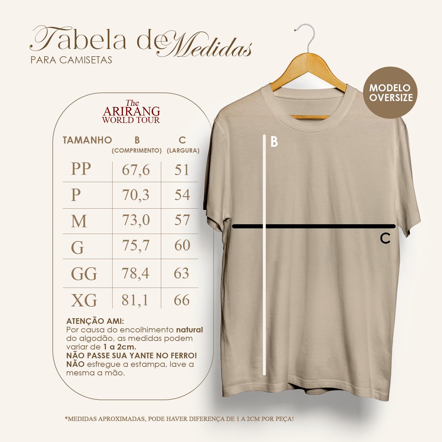 ARIRANG WORLD TOUR CAMISETA: 7 - DIMENS&Atilde;O